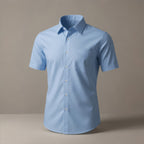 Boys Blue School Shirt Short Sleeve