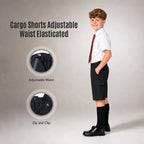 Pack of 2 Black Adjustable Waist Cargo Shorts | Zip & Clip