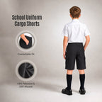 Pack of 2 Black Adjustable Waist Cargo Shorts | Zip & Clip
