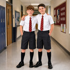 Pack of 2 Black Adjustable Waist Cargo Shorts | Zip & Clip