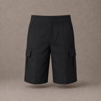 Black Plus Size Adjustable Waist Cargo Shorts | Zip & Clip