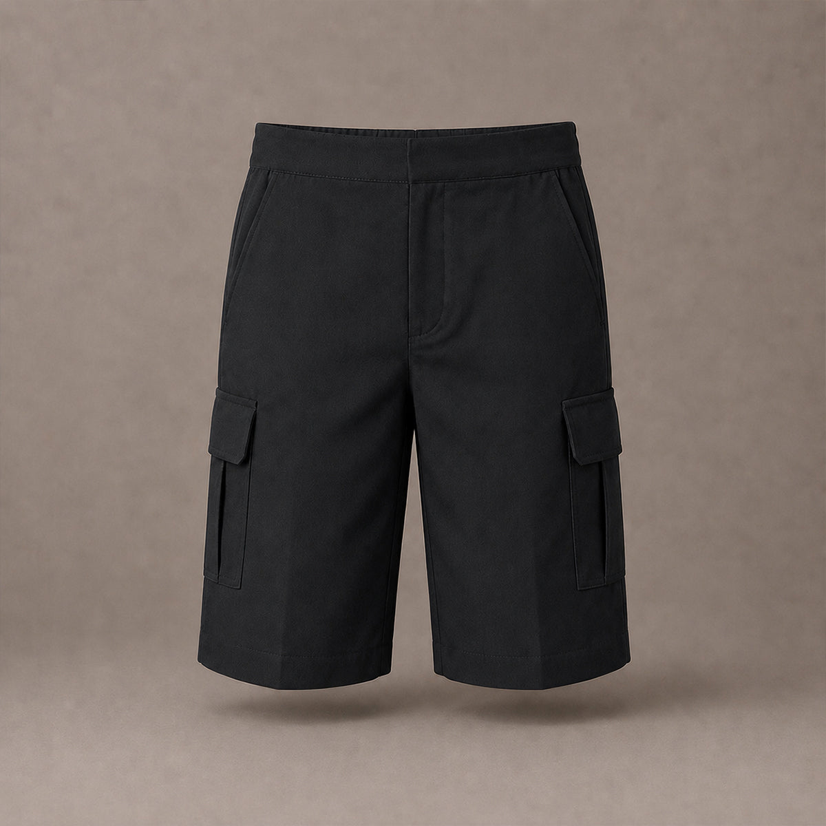 Black Plus Size Adjustable Waist Cargo Shorts | Zip & Clip