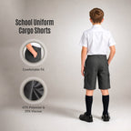 Pack of 2 Grey Adjustable Waist Cargo Shorts | Zip & Clip