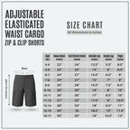 Grey Adjustable Waist Cargo School Shorts | Zip & Clip