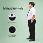 Black Plus Size Full Elastic Boys School Trouser