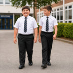 Pack of 2 Black Plus Size Full Elastic Boys School Trousers