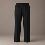 Black Plus Size Full Elastic Boys School Trouser