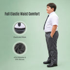Pack of 2 Grey Plus Size Full Elastic Boys School Trousers