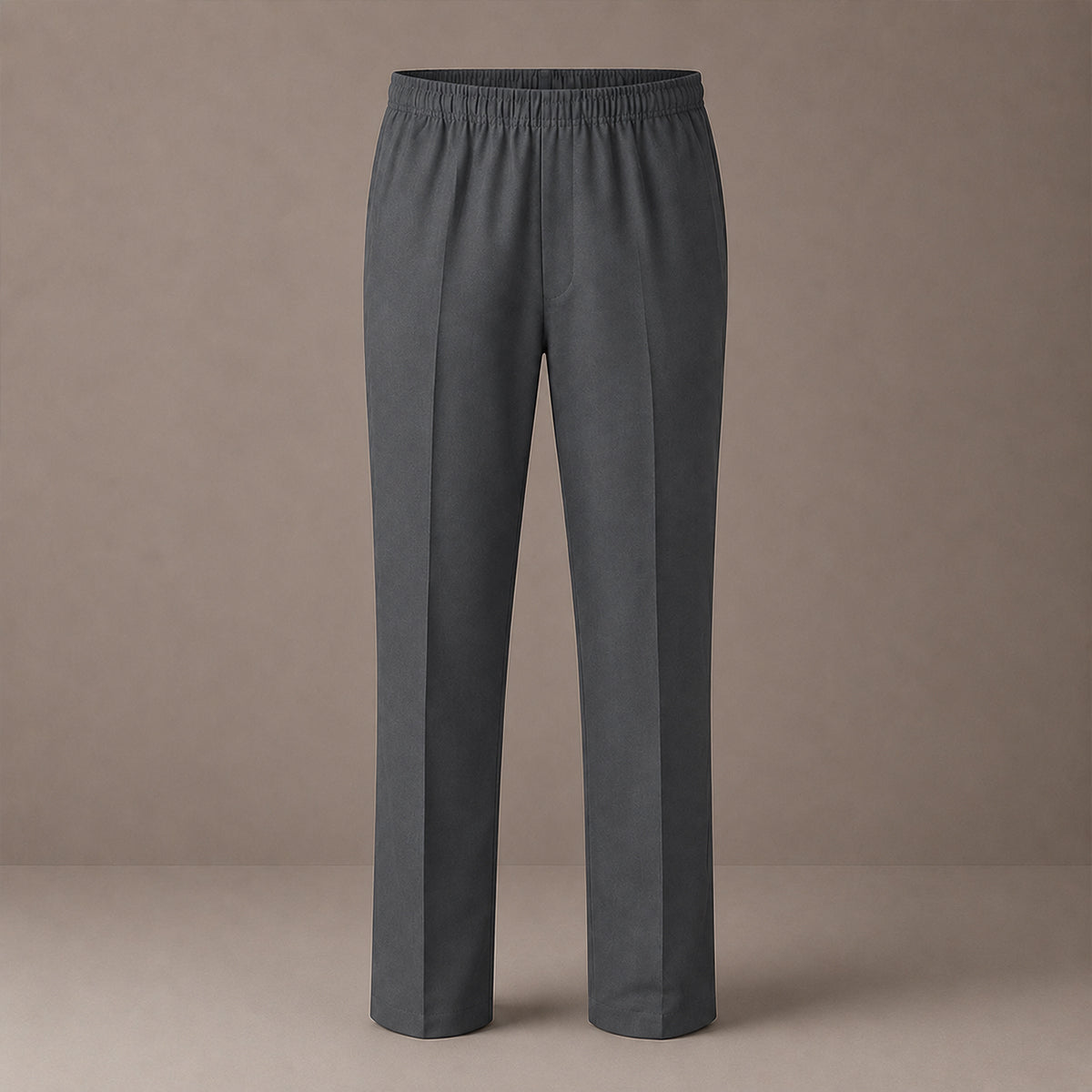 Grey Slim Fit Full Elastic Boys School Trouser
