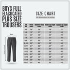 Pack of 2 Grey Plus Size Full Elastic Boys School Trousers
