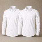 Pack of 2 Boys White School Shirts Long Sleeve