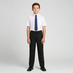 Pack of 2 Black Slim Fit Full Elastic Boys School Trousers