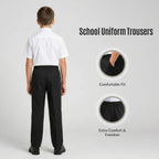 Black Slim Fit Full Elastic Boys School Trouser