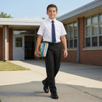 Black Slim Fit Full Elastic Boys School Trouser