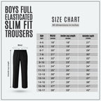 Pack of 2 Black Slim Fit Full Elastic Boys School Trousers
