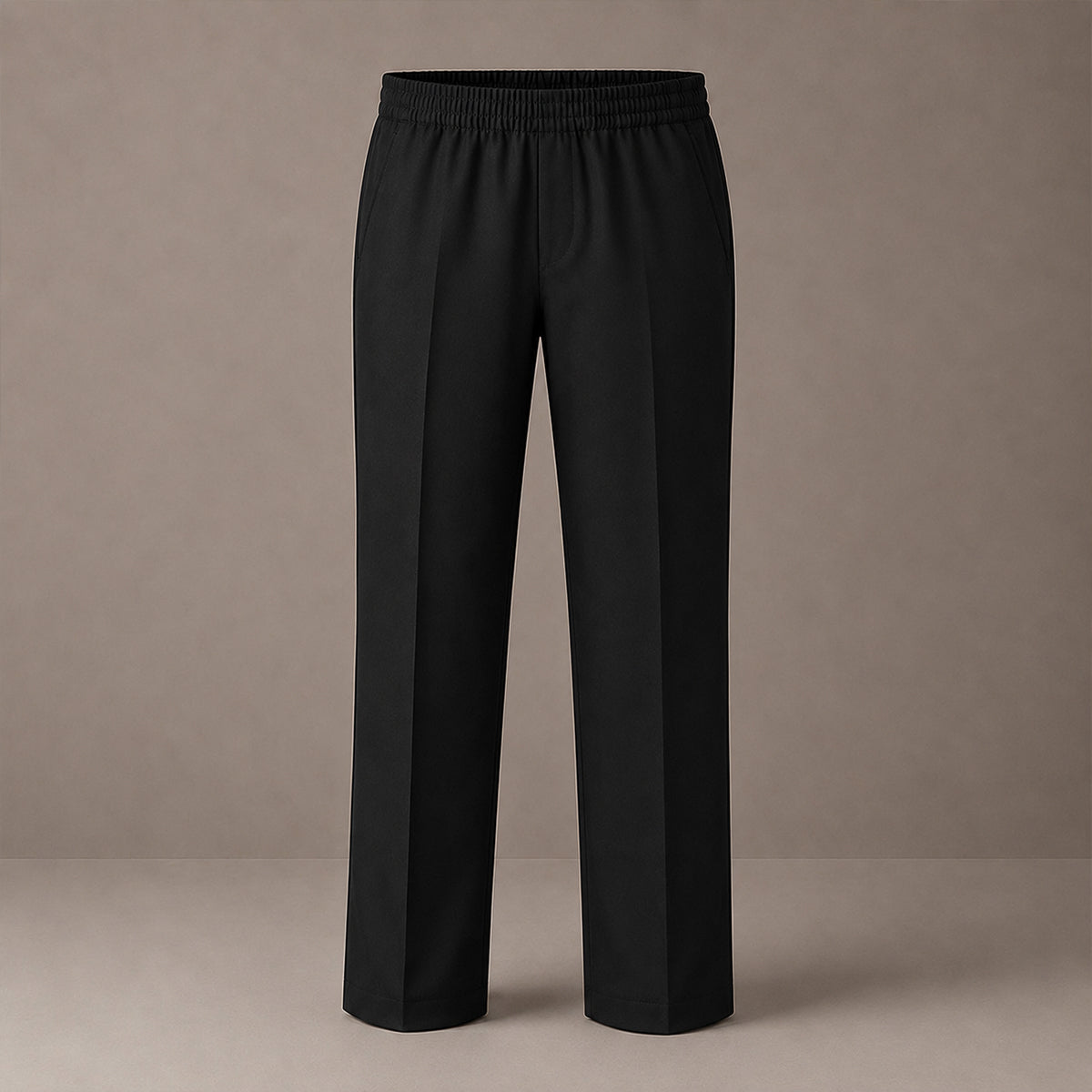 Black Slim Fit Full Elastic Boys School Trouser