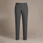 Grey Plus Size Half Elastic Pull Up Boys School Trouser
