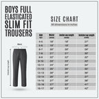 Grey Slim Fit Full Elastic Boys School Trouser