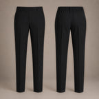 Black Slim Fit Half Elastic Pull Up Boys School Trouser