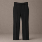 Black Slim Fit Half Elastic With Zip & Clip Boys School Trouser