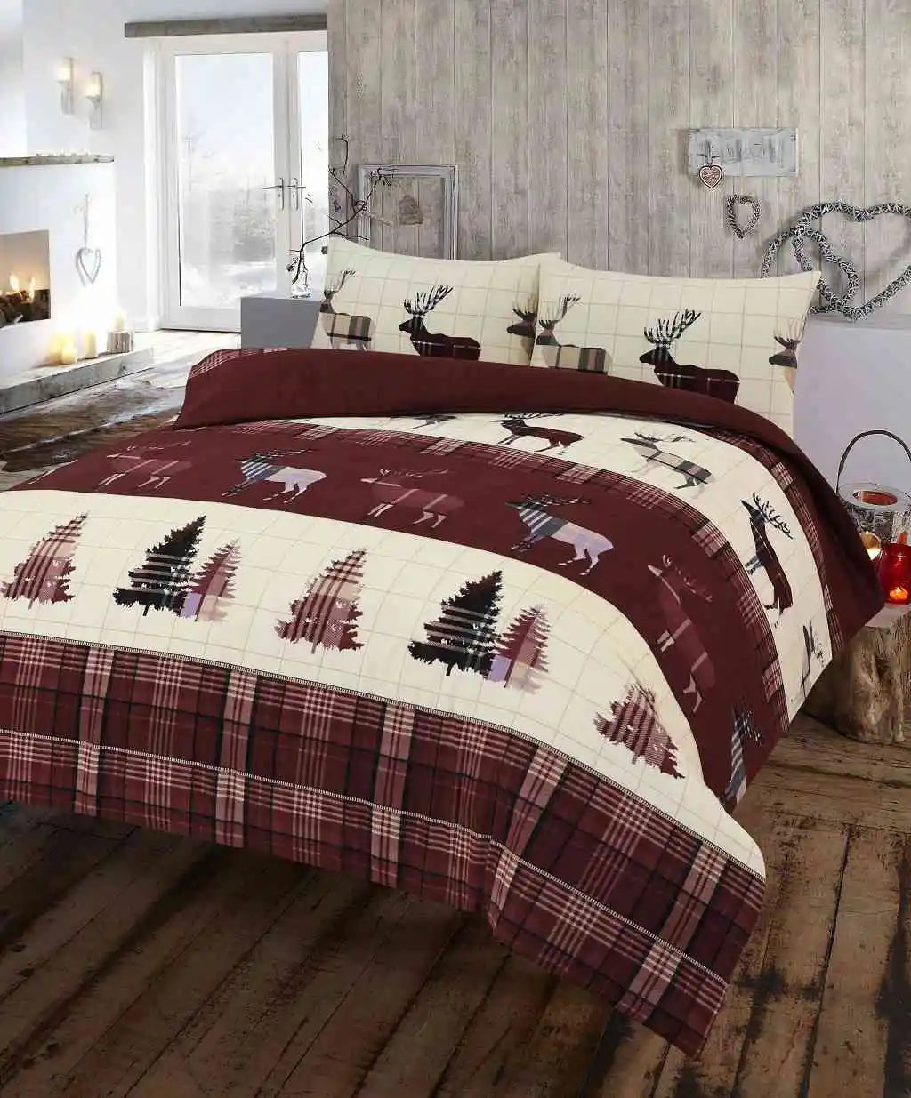 Stag Flannelette Printed Duvet Cover Set