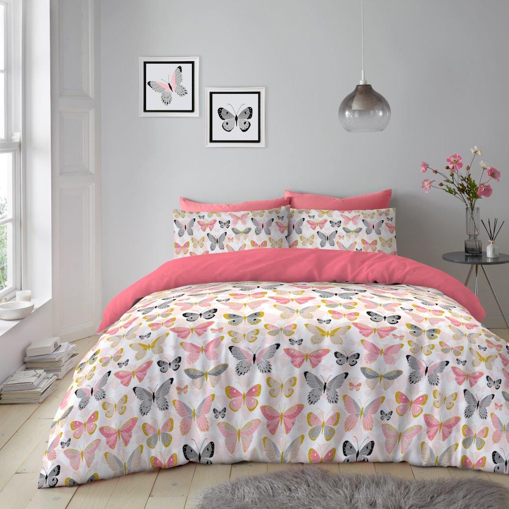 Butterflies Printed Duvet Cover Set