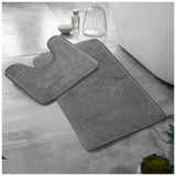 Greek Embossed Memory Foam Bath Mat Set | 12 Colours