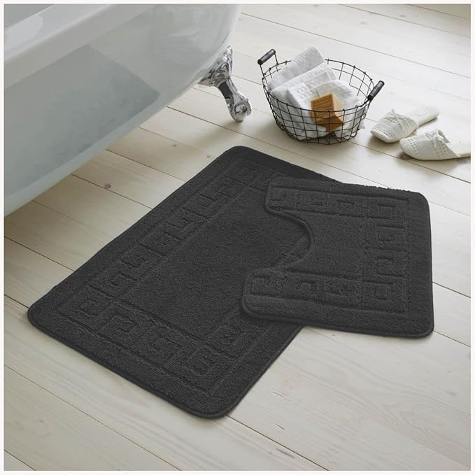 Greek Non-Slip Bath Mat Set  | 23 Colours Available