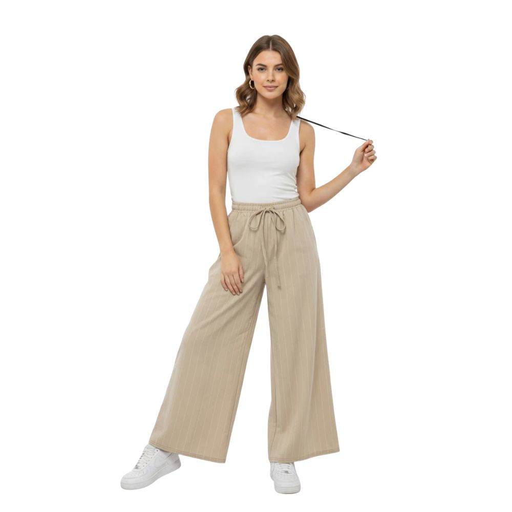 Striped Jersey Palazzo Trousers | 5 Colours