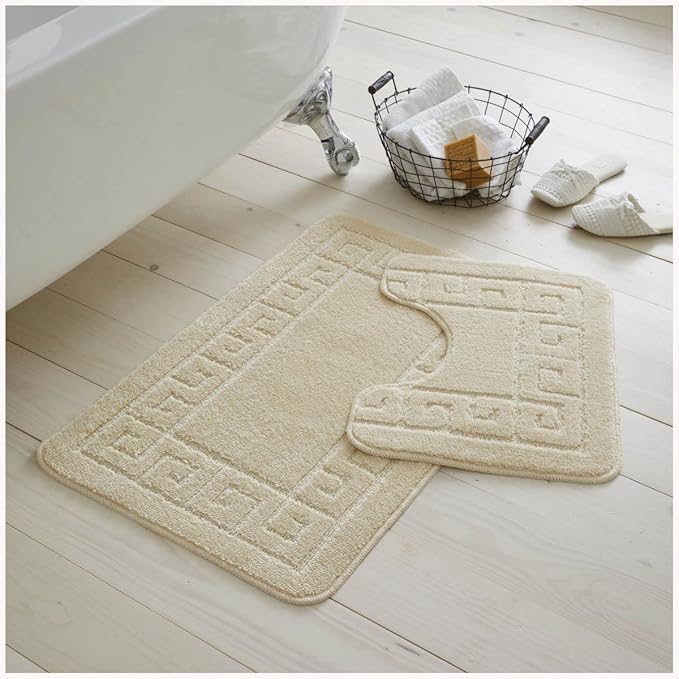Greek Non-Slip Bath Mat Set  | 23 Colours Available