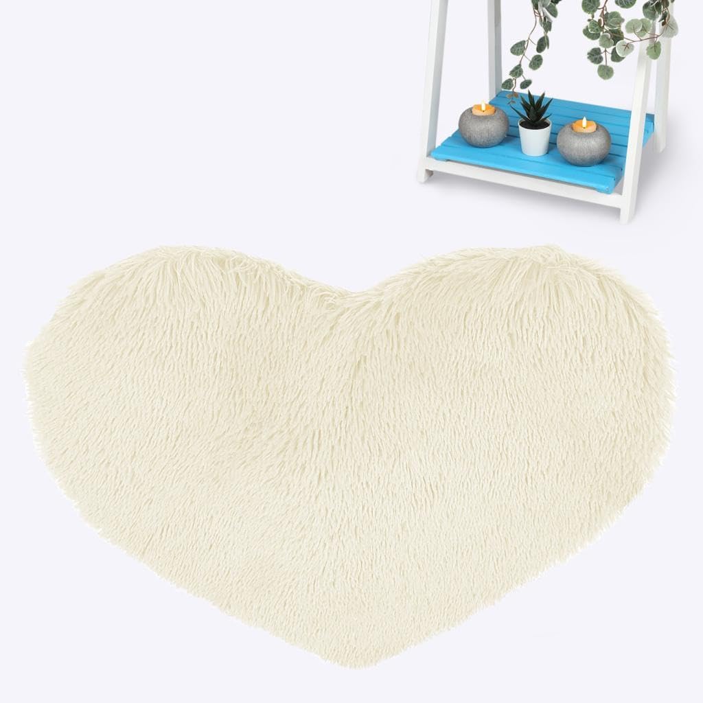 Heart Fluffy Shaggy Rug (65 × 65 cm) | 11 Colours