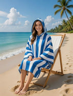 Cabana Stripe Sand Free Adult Poncho Towel | 3 Colours