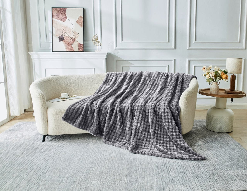 Bubble Jacquard Fleece Throws | 6 Colours