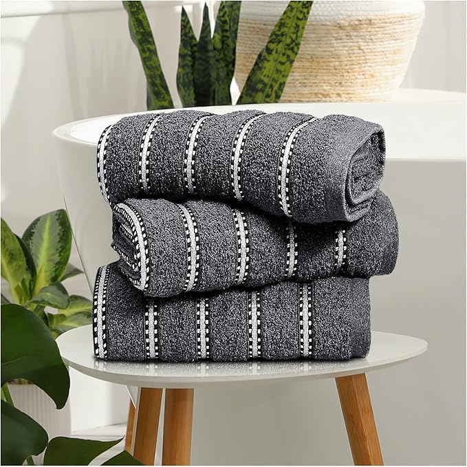 100% Cotton Bromley Stripe Towels | 8 Colours | 600 GSM
