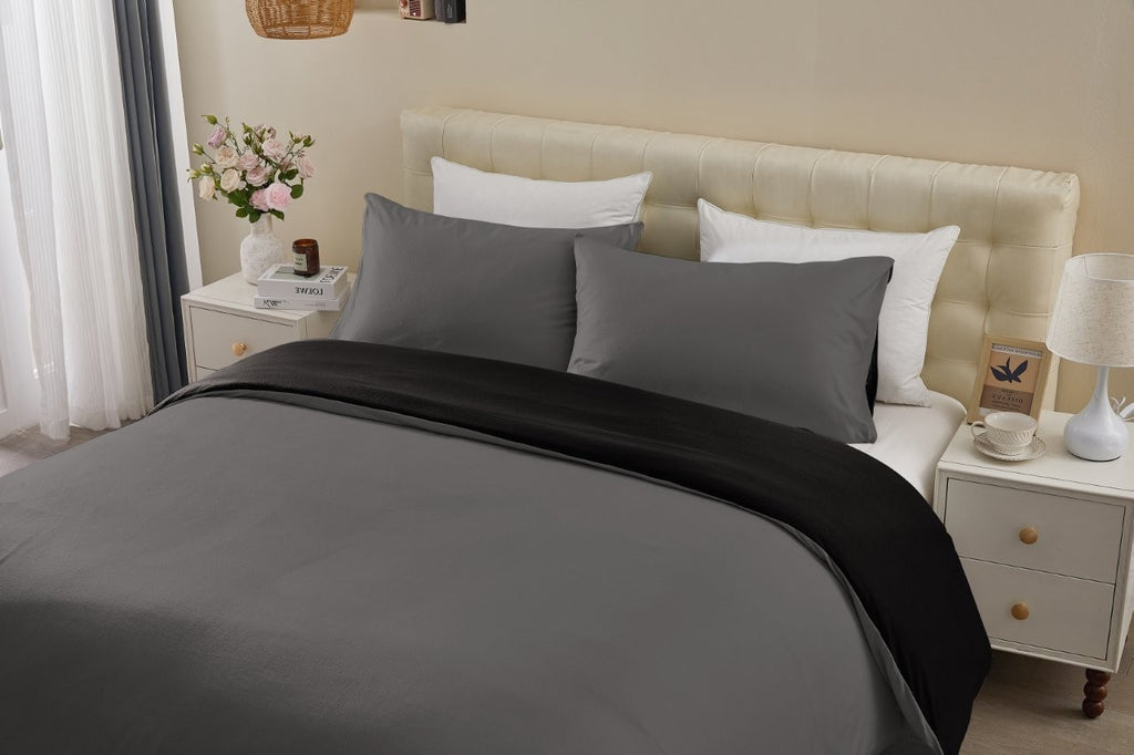 Soft Touch Reversible Plain Duvet Cover Set | 6 Colours