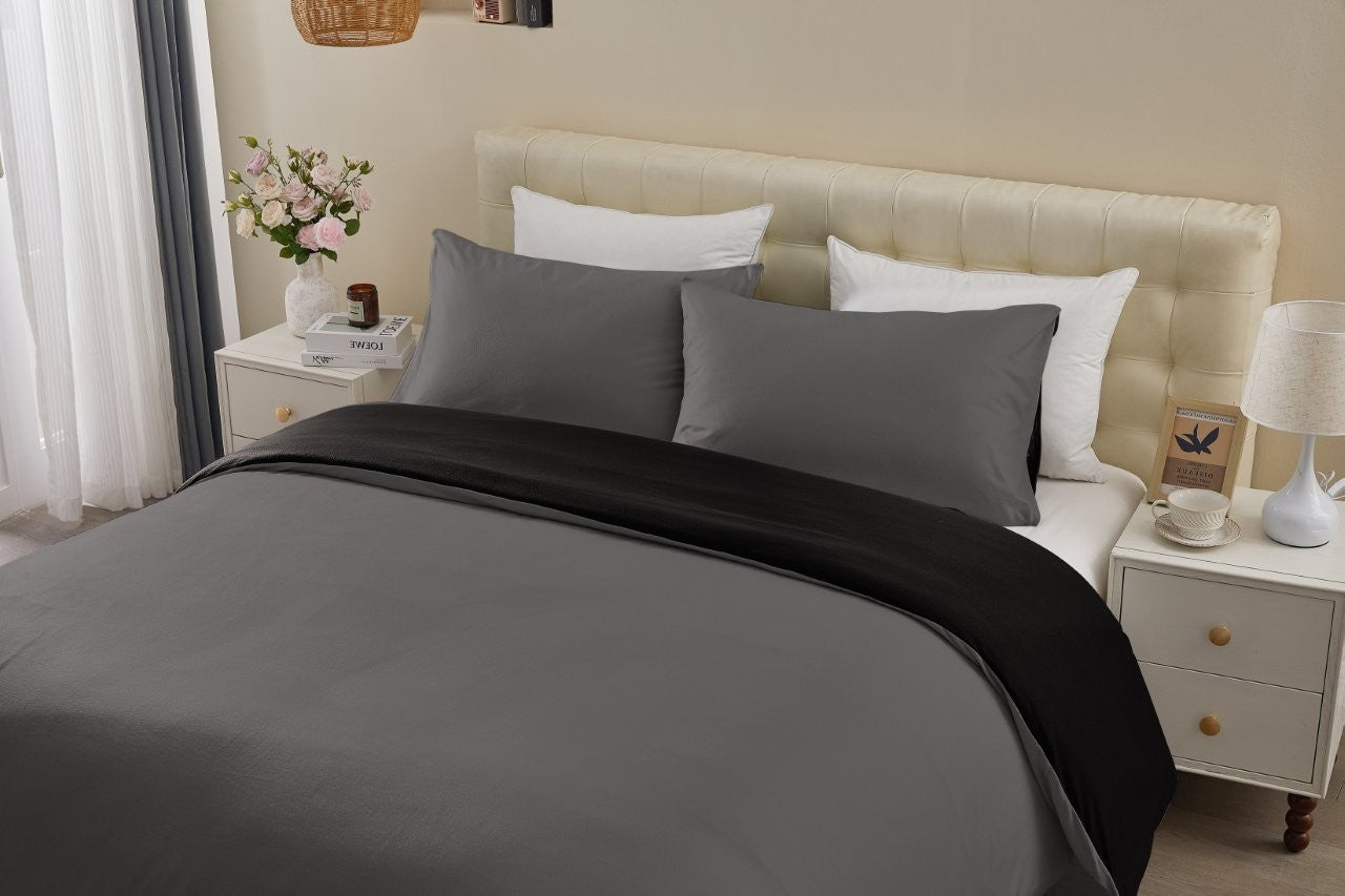 Soft Touch Reversible Plain Duvet Cover Set | 6 Colours