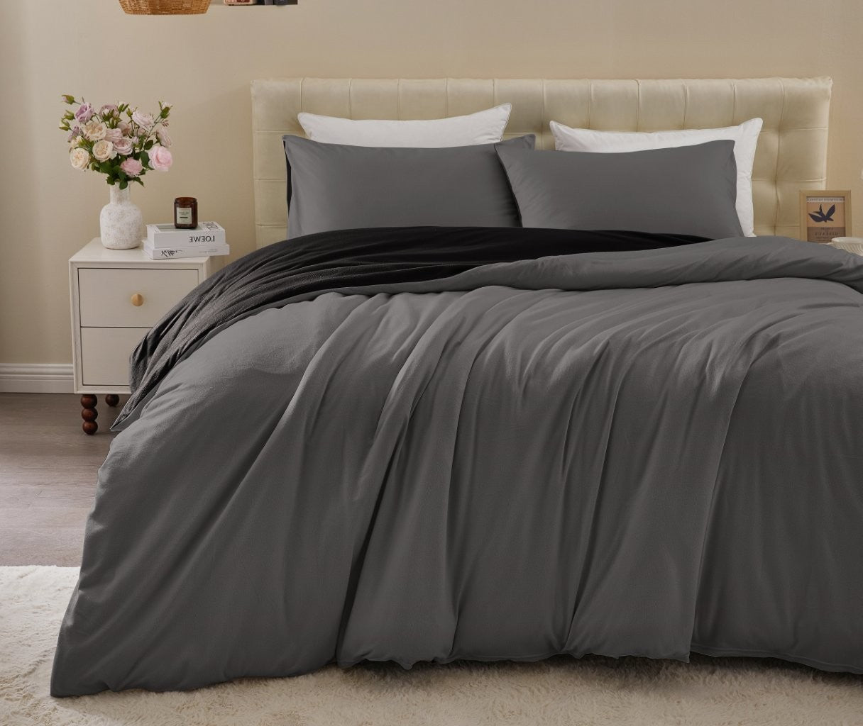 Soft Touch Reversible Plain Duvet Cover Set | 6 Colours