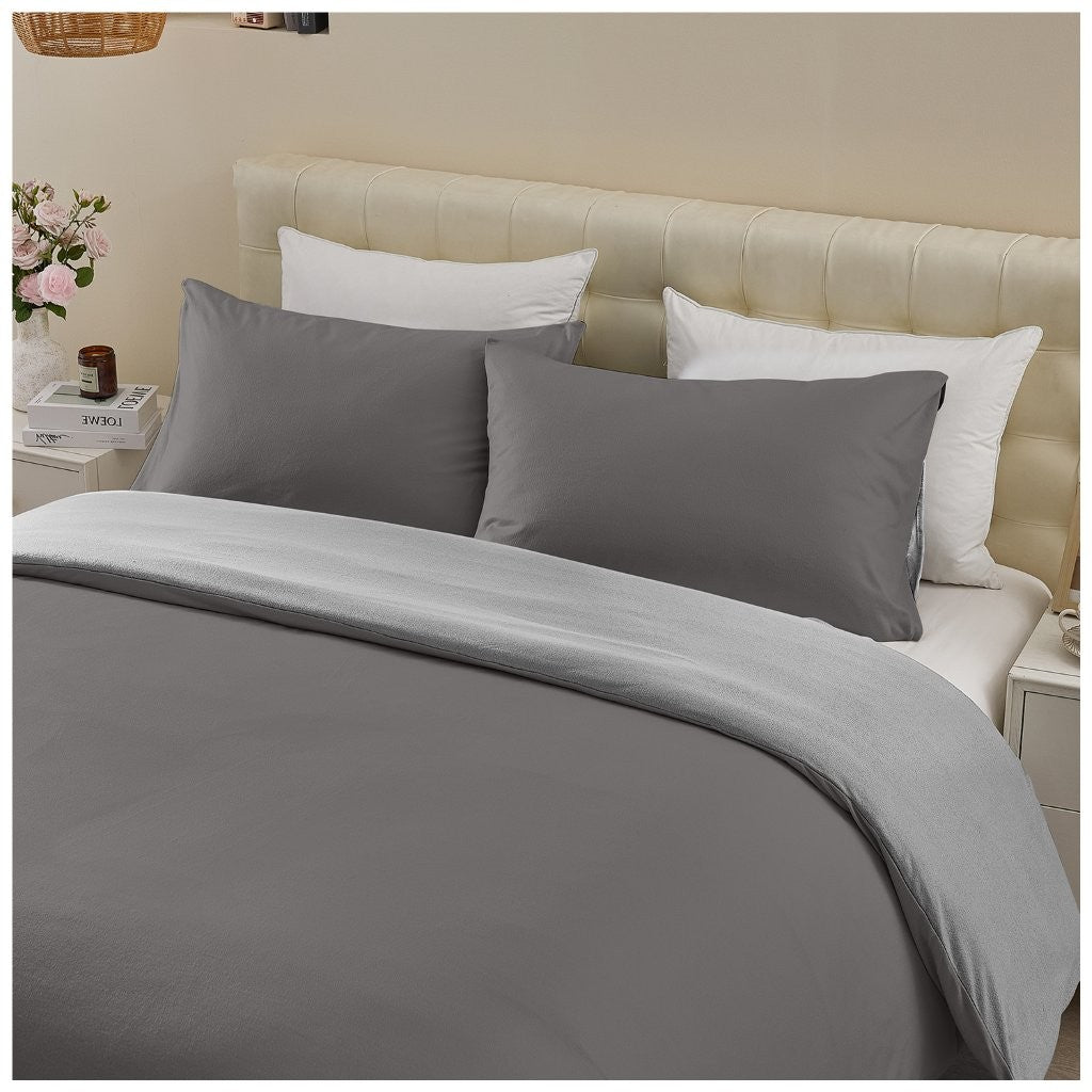 Soft Touch Reversible Plain Duvet Cover Set | 6 Colours