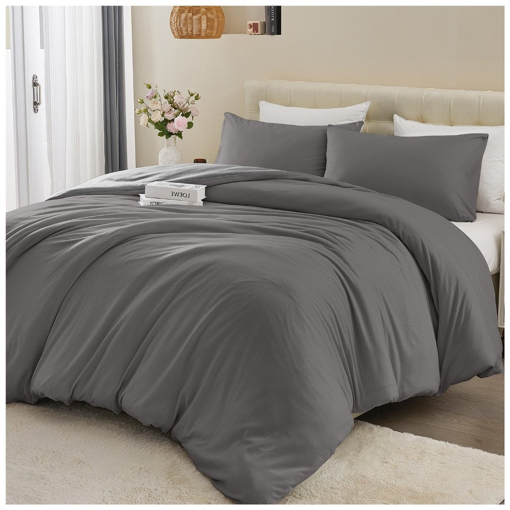 Soft Touch Reversible Plain Duvet Cover Set | 6 Colours