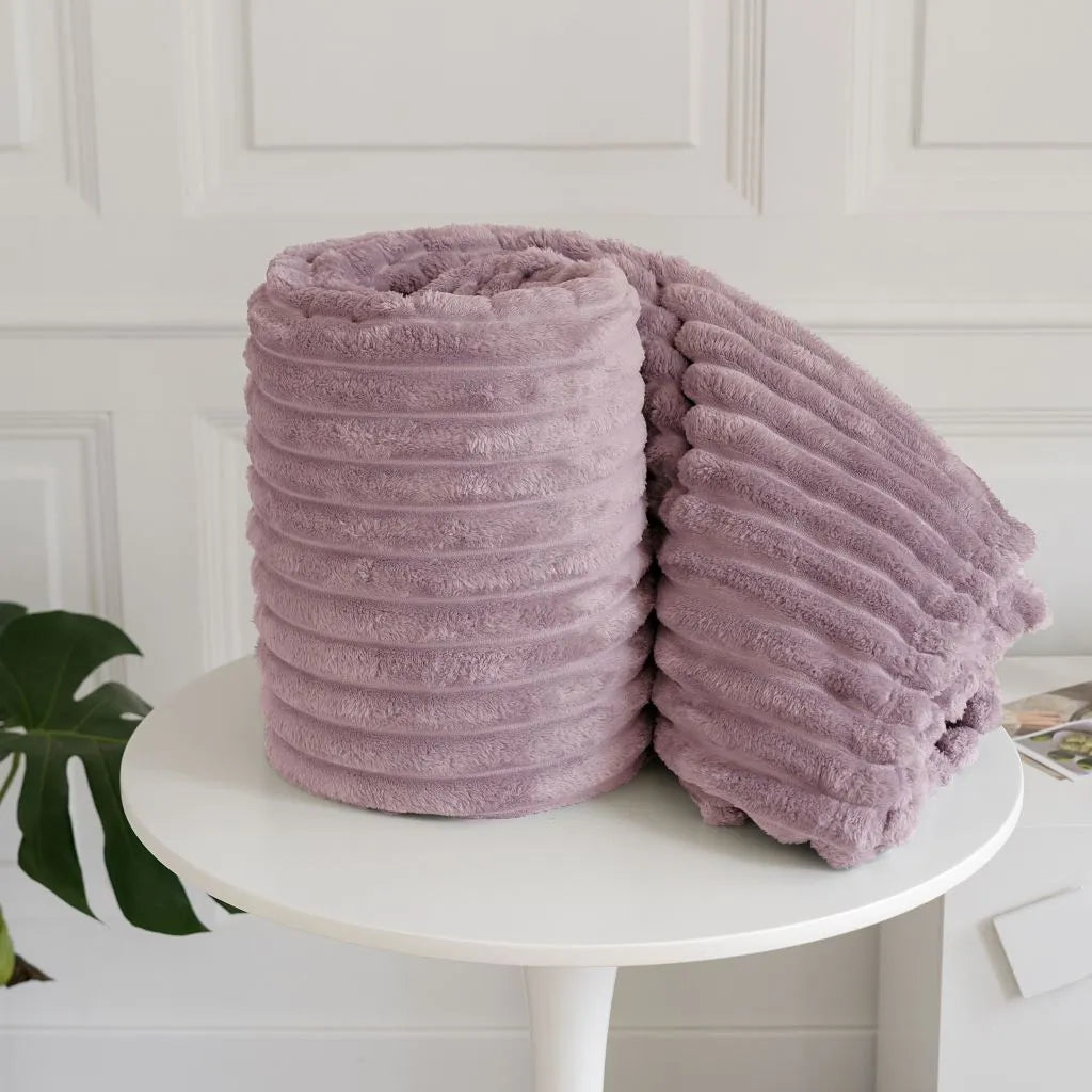chunky cord ribbed throw blush