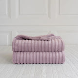 chunky cord ribbed throw blush