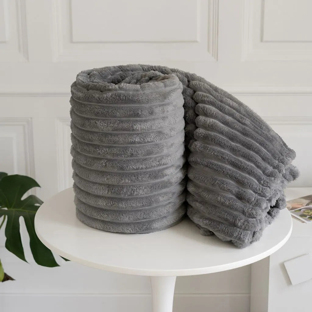 chunky cord ribbed throw charcoal