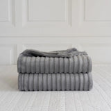 chunky cord ribbed throw  charcoal