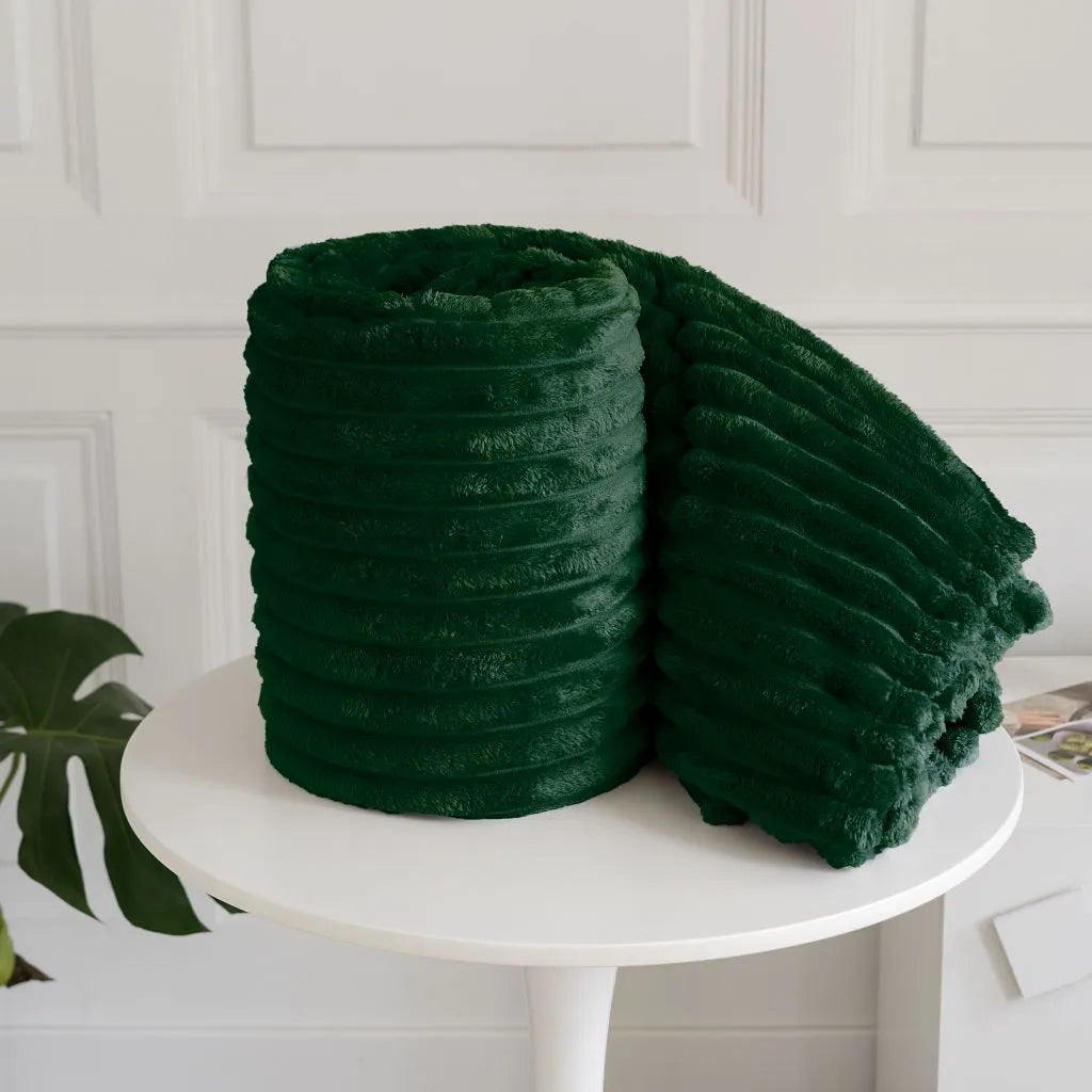 chunky cord ribbed throw emerald