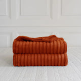 chunky cord ribbed throw  orange