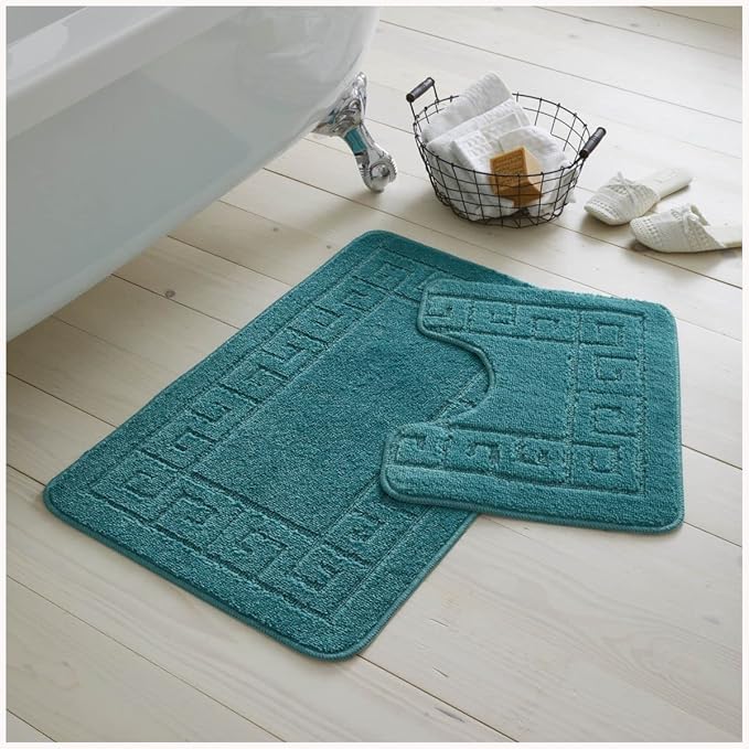 Greek Non-Slip Bath Mat Set  | 23 Colours Available