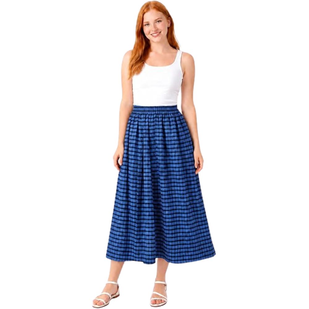 Gingham Crinkle Midi Skirt | 9 Colours