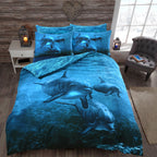 dolphin 3D panel duvet cover