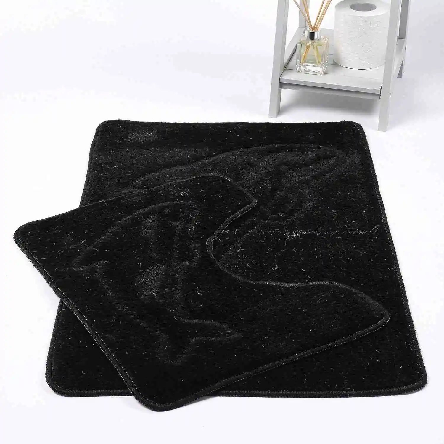 dolphin bath mat set black