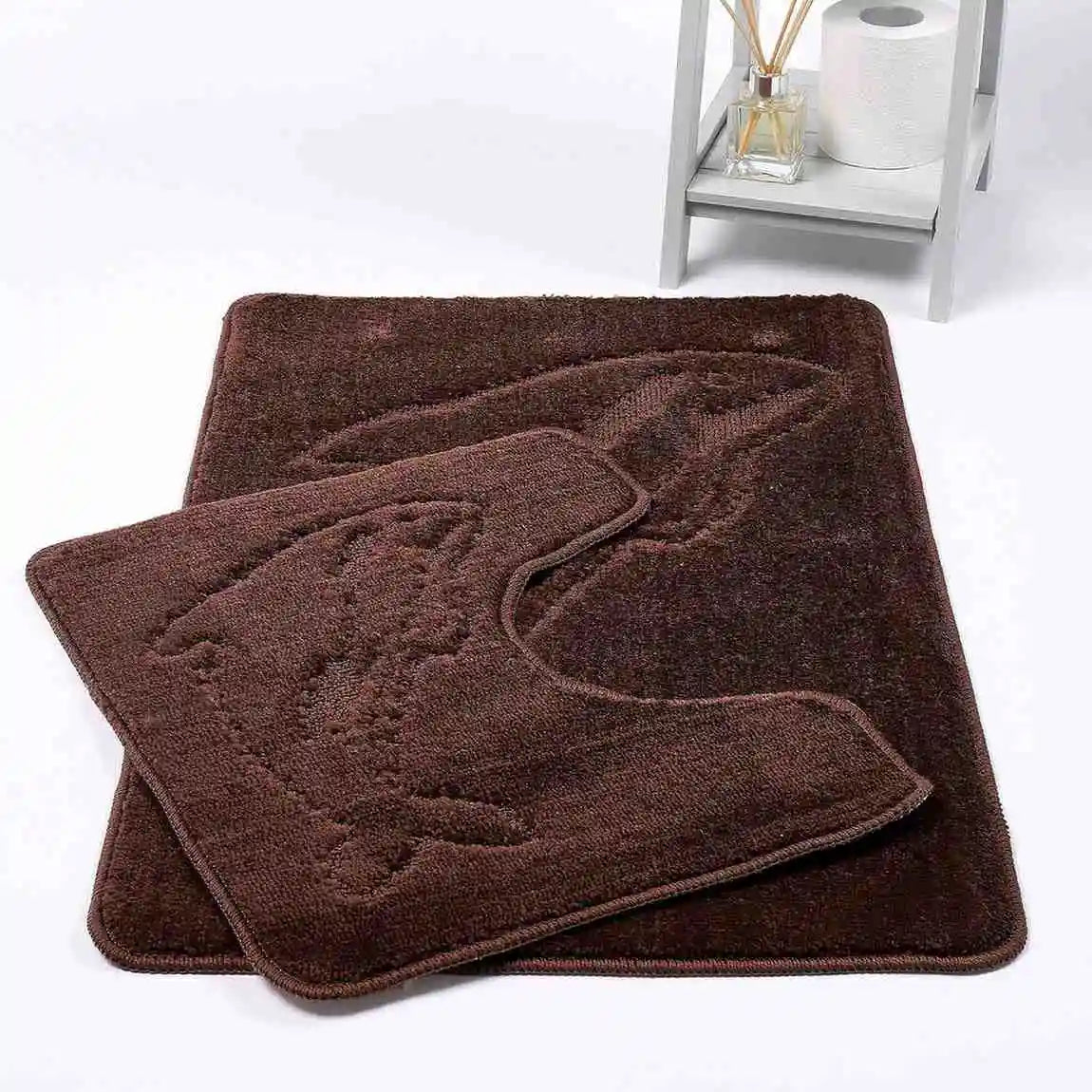 dolphin bath mat set chocolate